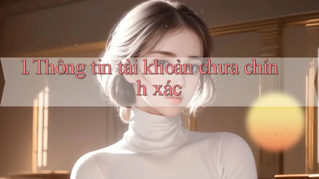 1. Thông tin tài khoản chưa chính xác